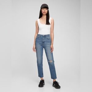 GAP Cheeky Straight Sky High Women’s Straight Leg Blue Jeans Tall Inseam